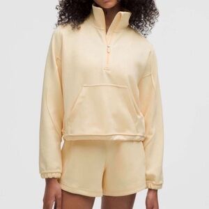 lululemon athletica Brushed Sotfstreme Half-Zip Buttercream